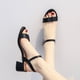 thumbnail image 3 of Sandalias de punta abierta para mujer Zapatos de tacón elegantes antideslizantes para viajes al aire libre (Negro 36), 3 of 8