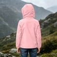 thumbnail image 7 of Cethrio Girls Waterproof Jackets, Zip up Lightweight Outdoor Long Sleeve Girls Windbreakers Pink Size 9-10 T, 7 of 7