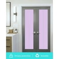 thumbnail image 5 of Window Privacy Film Purple Stained Glass Window Film Decorative Sun Block Window Cover Geometric Vertical Striped Solid Rainbow Window Clings Static Adhesive Sticker for Bathroom 29.5"x118", 5 of 7