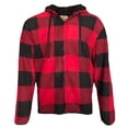 thumbnail image 5 of Men's Flannel Hoodie Sherpa Fleece Lined Plaid Zip Up Lightweight Jacket Casual, Light Grey, S, 5 of 7