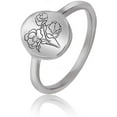 thumbnail image 1 of Handmade Flower Signet Ring18K Gold Ring Delicate Personalized Jewelry Gift for Women/Girls（Silver，6#）, 1 of 3