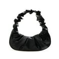 thumbnail image 1 of Solid Color Pleated PU Shoulder Underarm Bag Women Large Top-handle Handbags, 1 of 9
