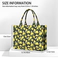 thumbnail image 3 of Large Capacity Tote Bag,Yellow Lemon Fruit Flowers Black Pattern Handbag Fashion Luxury Tote Bag,15.7"x13"x 5.1" Inches,Laptop Compatible, 3 of 6