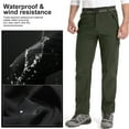 thumbnail image 6 of POENTAB Winter Work Pants for Men Fleece Lined Waterproof Insulated Snow Ski Pants for Outdoor Hiking Hunting Clothes Green 32, 6 of 8
