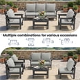 thumbnail image 4 of UDPATIO HDPE Patio Conversation Set, 6-Piece Sectional Outdoor Furniture Set, All-Weather Outdoor Couch Set for Deck, Lawn, Grey Frame with Grey Cushion, 4 of 8