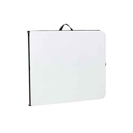6 Foot Bi-Fold Plastic Folding Table (Color : White)