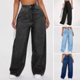thumbnail image 2 of Quixlent Women's Wide Leg Jeans High Waisted Stretchy Boyfriend Denim Pants Straight Leg Loose Baggy Jeans with Pockets, 2 of 8