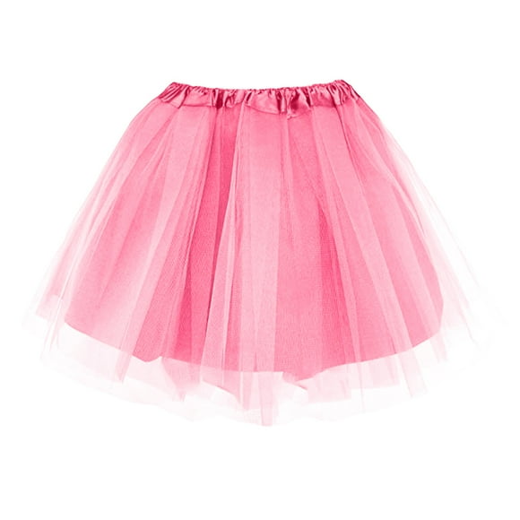 Fgnfyis Carnival Women's Skirts Three Layer Lined Mesh Ballet Skirt Puffy Dance Tutu Skirt Ballet Skirt Pink One Size