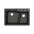thumbnail image 1 of Transolid Aversa SilQ Granite 33-in. Drop-in Kitchen Sink with 4 BCDE Faucet Holes in Black, 1 of 7