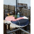 thumbnail image 2 of nqOlkjepod Pink Navy Blue Abstract Art Outdoor Tablecloth with Umbrella Hole & Zipper, Modern Geometric Luxury Round Table Cover 60 Inch, Dining Waterproof Table Cloth Protector for Patio/Party, 2 of 7