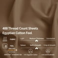 thumbnail image 4 of 400-Thread Count 100% Egyptian Cotton Lightweight Solid Sheet Set with Deep Pockets Taupe / Full, 4 of 5