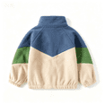 thumbnail image 5 of YOUYEDIAN Sherpa Jacket for Toddler Casual Color Block Design Zipper Warm Comfy Coat Long Sleeve High Neck Jacket, 5 of 5