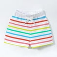 thumbnail image 3 of Odeerbi 2-7Y Kids Girls Cotton Shorts Colorful Striped Shorts Children's Summer Drawstring Smocked Waist Shorts Pink, 3 of 6