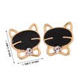 thumbnail image 4 of Uinagy Boucles d'Oreilles Chat Souriant Noir Mignon, 4 of 9