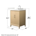 thumbnail image 4 of Janna 24" White Oak Single Vanity & Giotto Quartz Top (3-Hole) & Nickel Trim, 4 of 5
