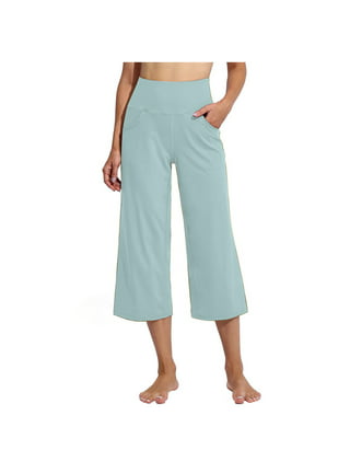  bozmiai Women's High Waist Capri Leggings Thick Tummy Control Yoga  Pants Plus Size Cutout Cropped Trousers Solid Workout Pant Black : Sports &  Outdoors