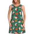 thumbnail image 1 of Gaeub Robe Sans Manches à Imprimé Dinde Dessin Animé pour Femmes, Robe Décontractée de Plage, Robe Longue d'Été avec Poches, 1 of 7