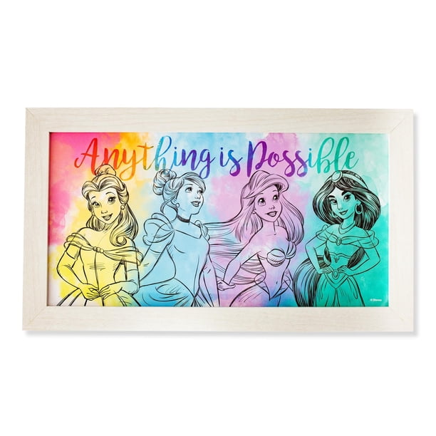 Póster decorativo plateado con diseño de Buffalo Disney Princess, 25 x 45 cm
