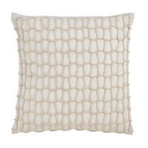 Fennco Styles Corda Di Mare Collection Nautical Rope AppliquÃ© 100% Pure Cotton 20 x 20 Inch Throw Pillow with Case & Insert â€“ Ivory