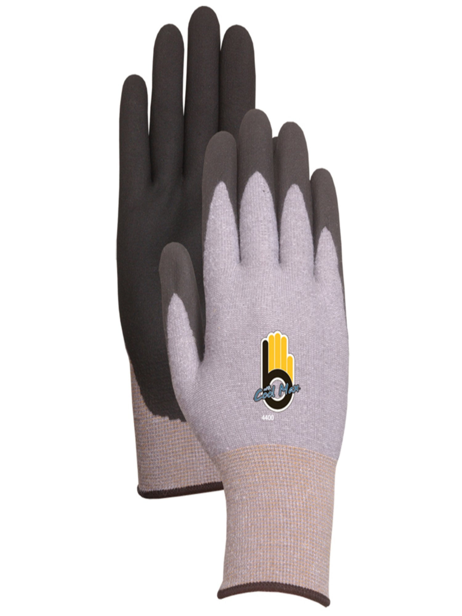 LFS Large Gray and Black Thermal Knit Gloves with Rubber Palm