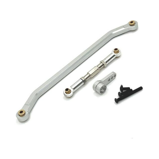 Xingzhi RCGOFOLLOW Tige de Liaison de Direction en Alliage d'Aluminium Durable Tige de Liaison de Direction Plus Forte pour 1/12 Rc Tige de Liaison de Direction MN MN128 Argent
