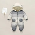 thumbnail image 3 of GYRATEDREAM Infant Baby Jumpsuit Outfit Toddler Snowsuit Winter Coat Fleece Hooded Romper Jumpsuit Boys Girls Onesie Warm Bodysuit for 6-24 Months, 3 of 5