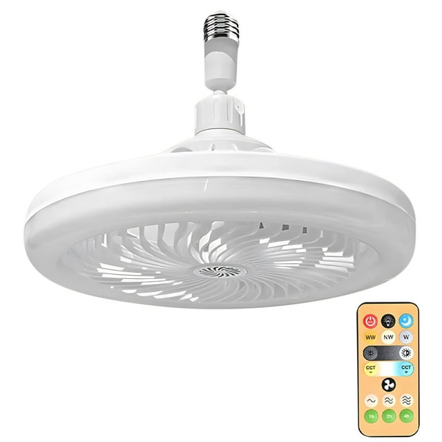 Fans for Bedroom Remote Control Of Study, Bedroom, Living Room, Super Bright Energy-Saving Fan Light E27 Universal Head Three Speed Light Three Speed Wind Speed