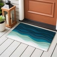 thumbnail image 5 of Rectangle Area Rug 2x3ft,Abstract Waves Gradient Green Washable Carpet Non-Slip Runner Accent Rugs Indoor Floor Mat for Bedroom Living Room Decor,Ocean Ripple Seamless, 5 of 9