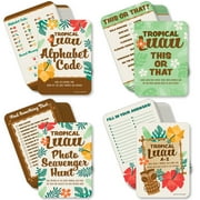 Big Dot of Happiness Tropical Luau - 4 Hawaiian Beach Party Games - 10 Cards Each - Gamerific Bundle