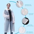 thumbnail image 3 of Blanc, Taille Unique, Poncho de Pluie, 2 Pcs Poncho de Pluie, Matériau Réutilisable EVA, Poncho de Pluie pour Femmes et Hommes, Parfait pour Camping Festivals et Randonnée, 3 of 5