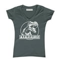 thumbnail image 2 of Mamasaurus Funny Mother Dinosaur T-Rex Head Women's V-neck, L, Charcoal, 2 of 3