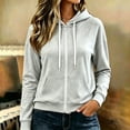 thumbnail image 4 of Stralyhd Women's Casual Long Sleeve Zip Up Hooded Sweatshirt Lightweight Hoodies Jacket with Pocket Year Round Basic Wardrobe Light Gray M, 4 of 7