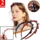 thumbnail image 4 of Doble Flequillo Peinado Horquilla Diadema Coreana Trenzada Diademas para Mujeres Doble Capa Trenza Diadema Herramientas para el Cabello Diadema tejida hueca multicapa Diadema (Negro+Café) Sailing Electrónica, 4 of 5