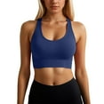 thumbnail image 1 of Gpoecd Racerback Sports Bra Womens Casual Back Camisole Tank Top for Home Comfort All Year Round Soft Stretchy Sleeveless Basic Undershirt Seamless Bras for Women Blue,L, 1 of 5