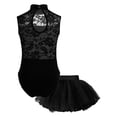 thumbnail image 2 of Ocealan Robe de Danse Ballet Sans Manches pour Filles Enfants Tenue de Danseuse Classique Justaucorps avec Jupe Tutu Noir C TG, 2 of 7