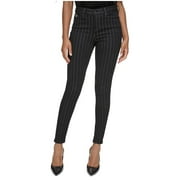 Karl Lagerfeld Womens Metallic Slim Fit Jeans, Black, 12