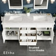thumbnail image 3 of Eviva Elite Princeton 72" White Double Sink Bathroom Vanity w/ Double Ogee Edge White Carrara Top, 3 of 5
