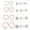 Rose Gold, variant on 8 Pairs Flat Back Stud Earring Small Hoop Earrings 316L Stainless Steel Earrings Set for Women, Silver