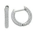 thumbnail image 4 of 925 Sterling Silver Hoop Huggie Earrings Cubic Zirconia, 4 of 5