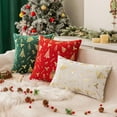 thumbnail image 5 of Softalker Christmas Pillow Covers, Velvet Decorative Throw Pillow Cover, Soft Stamping Pillow Cases Set of 2, 18x18 Inch for Home, Couch, Party Decor, Festival, Xmas (Red), 5 of 6