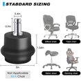 thumbnail image 3 of Bell Glides Replacement Office Chair or Stool Swivel Caster Wheels to Fixed Stationary Castors, Office Chair Wheels for Carpet - with Separate Self Adhesive Felt Pads/Chair Feet Wheel Stopper, 3 of 6