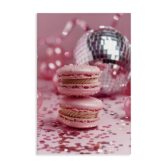 Stupell Industries Pink Macaron Disco Fashion Painting Wrapped Canvas Canvas Art Print Wall Art, 16 x 24
