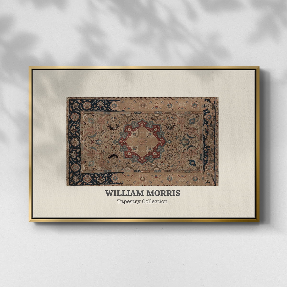 Vintage Abstract Print-XLVIII Framed in Gold Wood Gallery Wrapped Canvas 27 in. x 41 in.