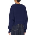 thumbnail image 2 of xiaxaixu Chandail en Tricot Uni/à Rayures pour Femmes Col Rond Manches Longues Pulls Amples Printemps Automne Décontractés Mode Urbaine, 2 of 5