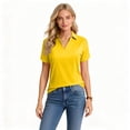 thumbnail image 4 of Dresfit Polo Shirts for Woman Collared Short Sleeve Dressy Tops Summer 2026 V Neck Sun Protection Tennis Blouses Breathable Upf 50+ Elastic Golf Basic Tees Yellow S, 4 of 4