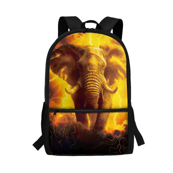 Uourmeti Elephant Pattern Durable Comfort Backpack for Short Trip School, Stylish Large Capacity School Backpack Personalized Student Bookbag