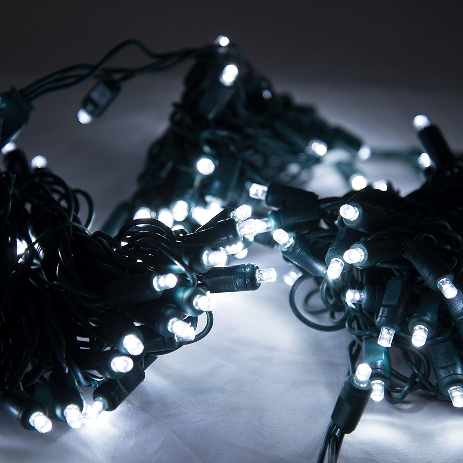 Commercial Grade Wide Angle LED Christmas Lights, 200 bulbs, 65 ft long