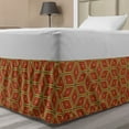 thumbnail image 1 of Ethnic Bed Skirt, Oriental Motifs Swirls and Dots Inside Bullseye Rhombuses Classic South Motifs, Elastic Bedskirt Dust Ruffle Wrap Around for Bedding Decor, 4 Sizes, Multicolor, by Ambesonne, 1 of 2