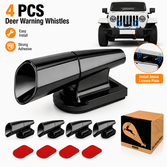 SIISLL 4PCS Deer Whistles Deer Warning Devices with Waterproof Adhesive Tapes for Car/Truck/Vehicle/Motorcycle
