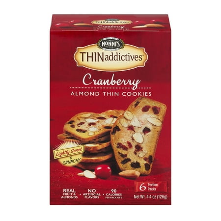 Almond Christmas Tree Cookies (2 Pack) Nonni's THINaddictives Cranberry Almond Cookies, 4 oz, 6-pack ()